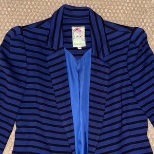 Yoana Baraschi Blue and Black Striped Blazer